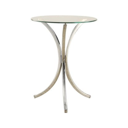 Eloise Round Accent Table with Curved Legs Chrome 902869