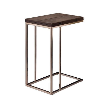 Pedro Expandable Top Accent Table Chestnut and Chrome 902932