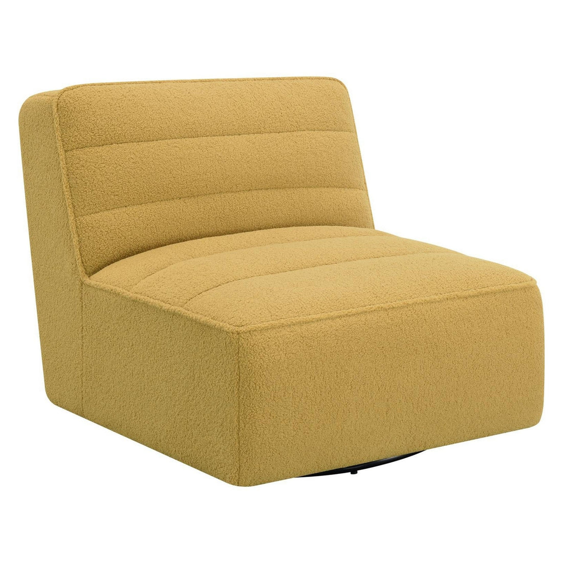 Cobie Upholstered Swivel Armless Chair Mustard 905724