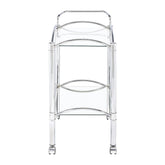 Shadix 2-tier Serving Cart with Glass Top Chrome and Clear 910077