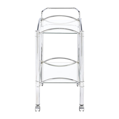 Shadix 2-tier Serving Cart with Glass Top Chrome and Clear 910077