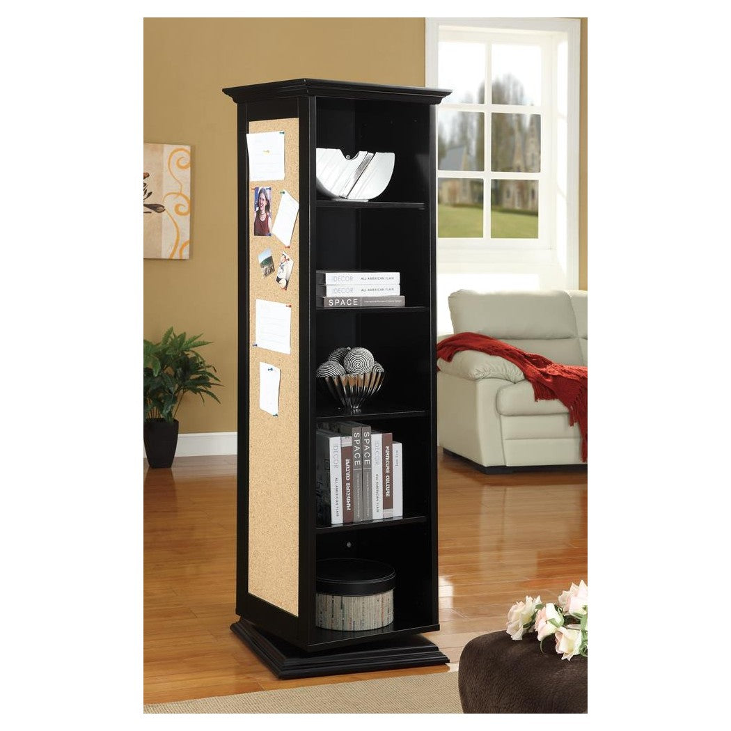 Robinsons Swivel Accent Cabinet with Cork Board Black 910083