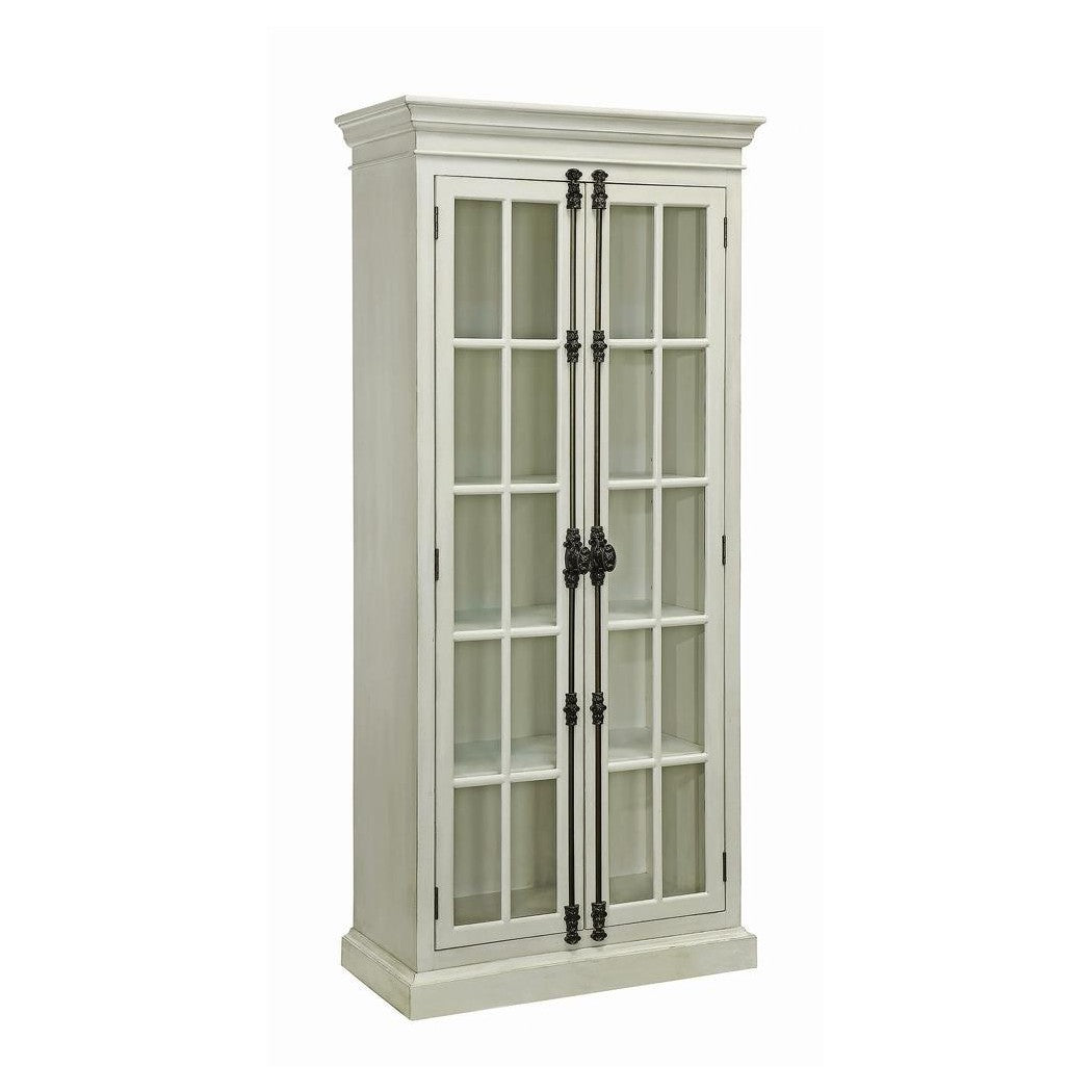 Toni 2-door Tall Cabinet Antique White 910187