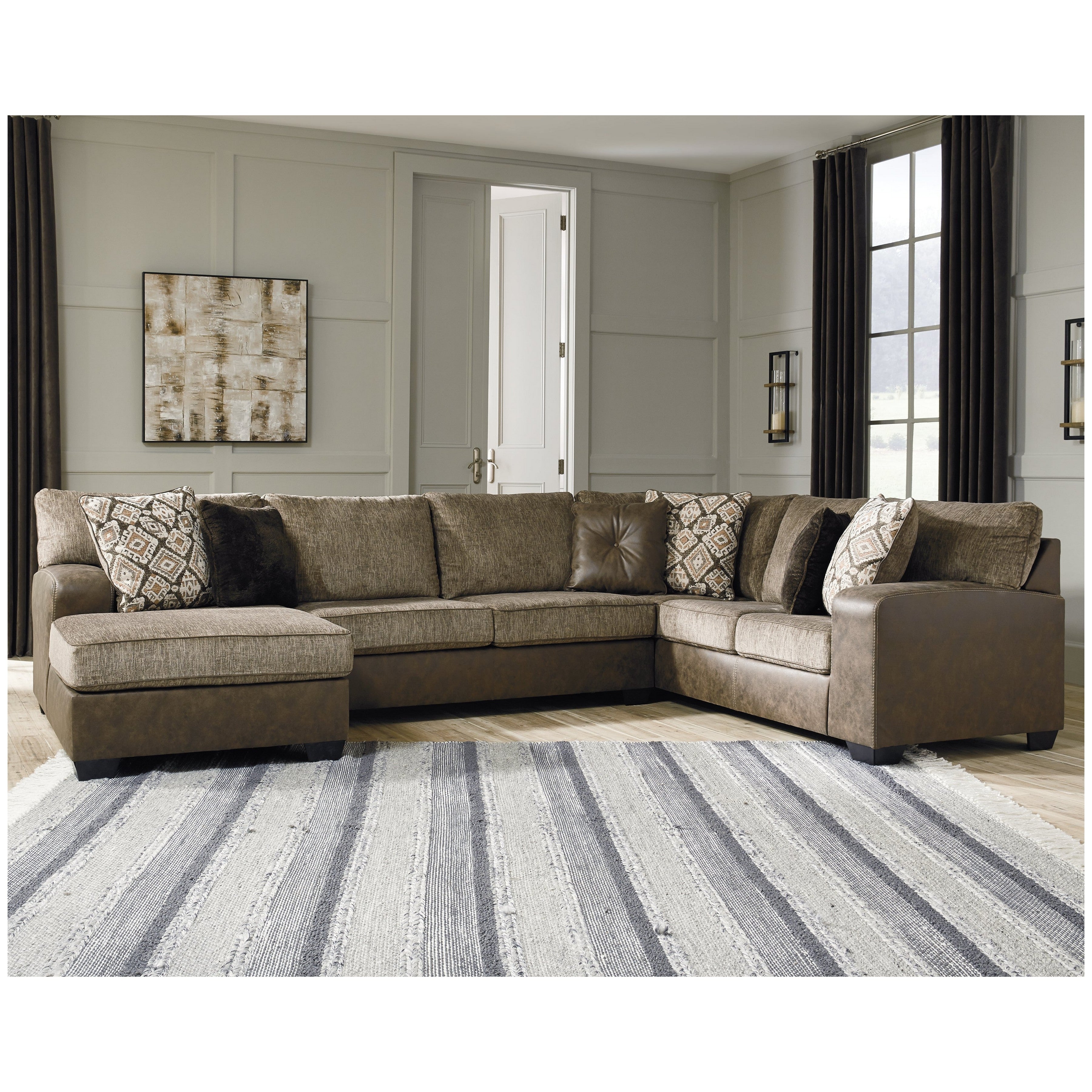 Abalone 3-Piece Sectional with Chaise Ash-91302S1