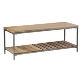 Gerbera Accent Bench with Slat Shelf Natural and Gunmetal 914127