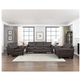 2pc Set: Sofa, Love 9266BRW*2