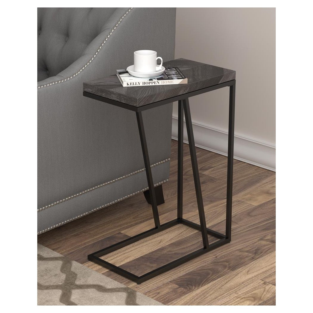 Sergio Chevron Rectangular Accent Table Rustic Grey 931146