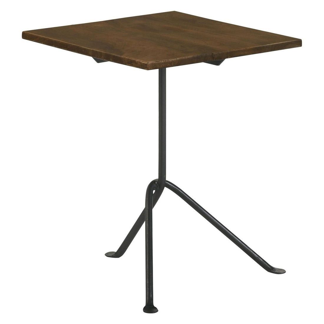 Heitor Square Accent Table with Tripod Legs Dark Brown and Gunmetal 931206