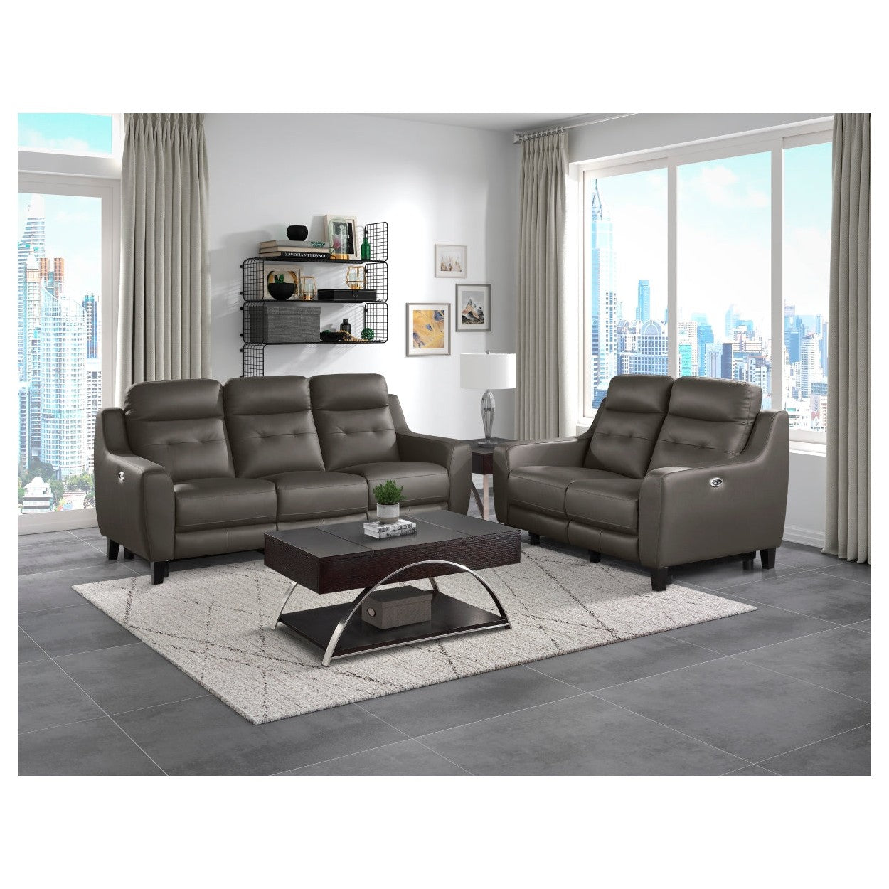 Power Double Reclining Love Seat 9337GB-2PW