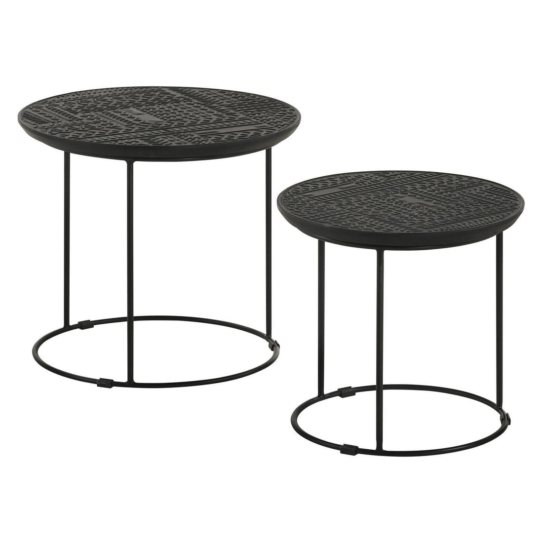 Loannis 2-piece Round Nesting Table Matte Black 935842