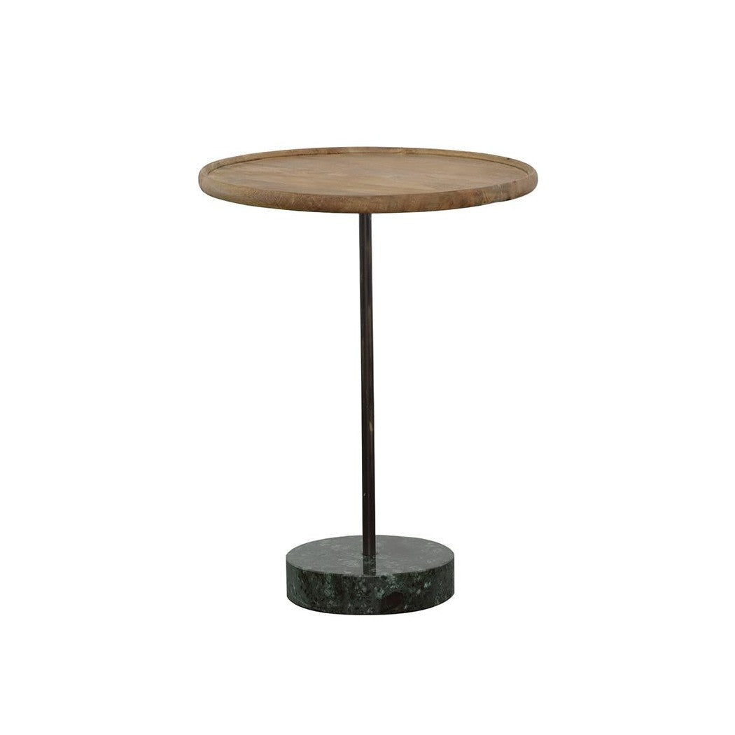 Ginevra Round Marble Base Accent Table Natural and Green 935882