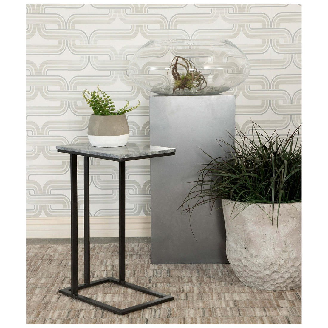 Vicente Accent Table with Marble Top Grey 936034