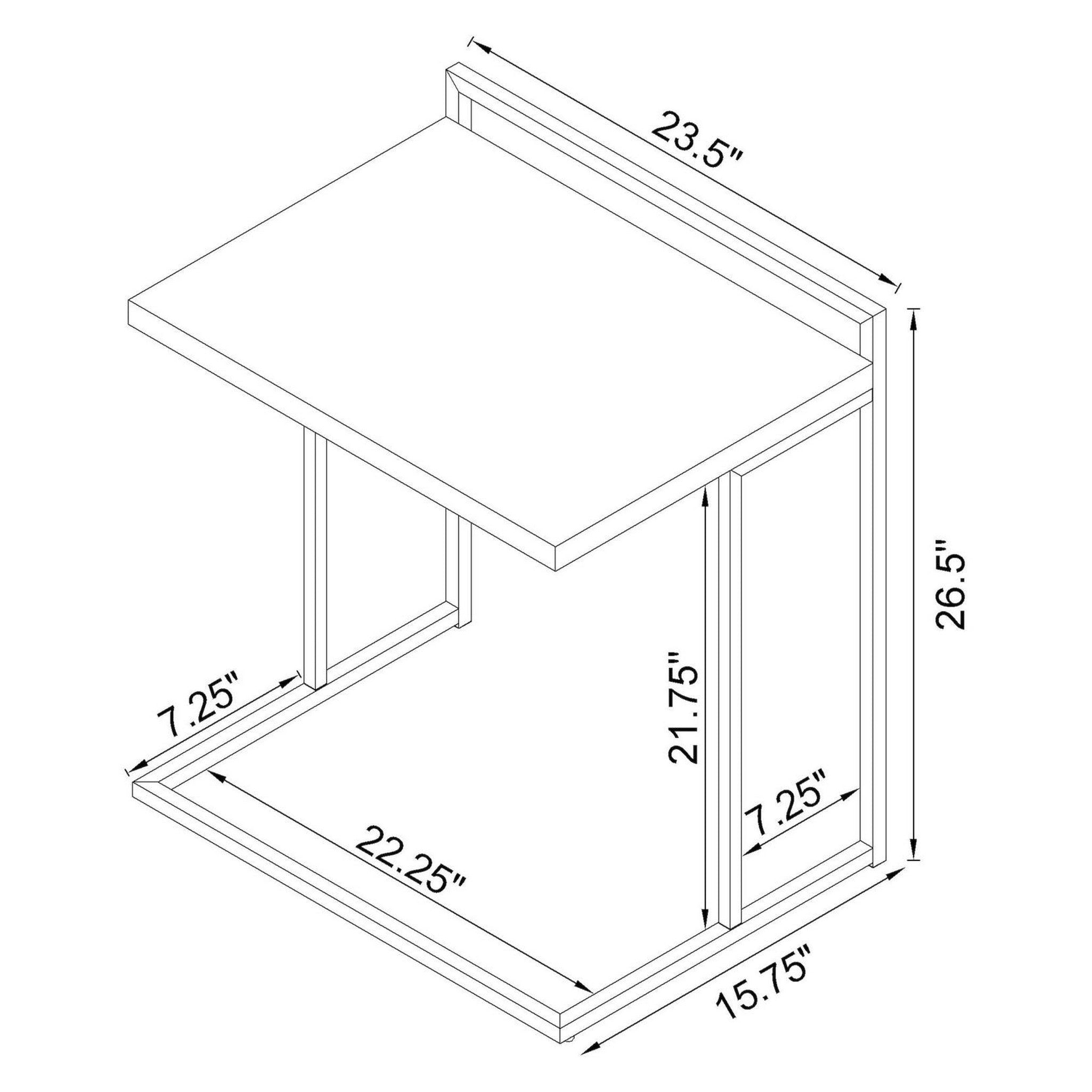 Dani Rectangular Snack Table with Metal Base 936118