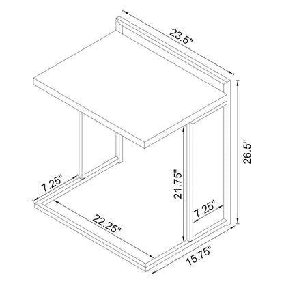 Dani Rectangular Snack Table with Metal Base 936118