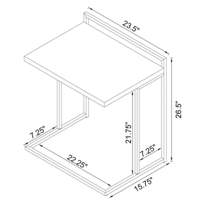 Dani Rectangular Snack Table with Metal Base 936121