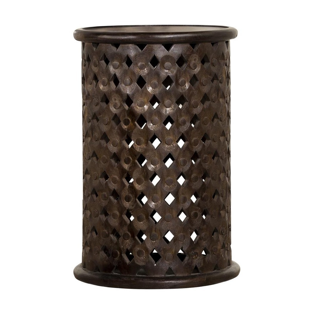 Krish 24-inch Round Accent Table Dark Brown 936153