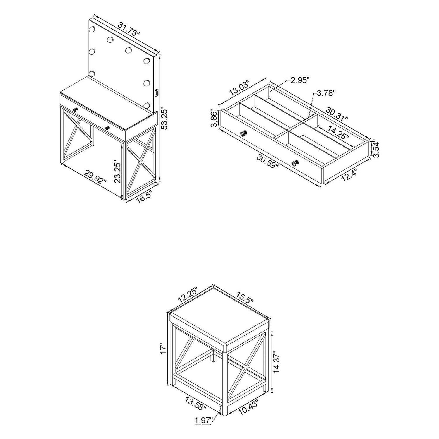 Coaster Vanity Set