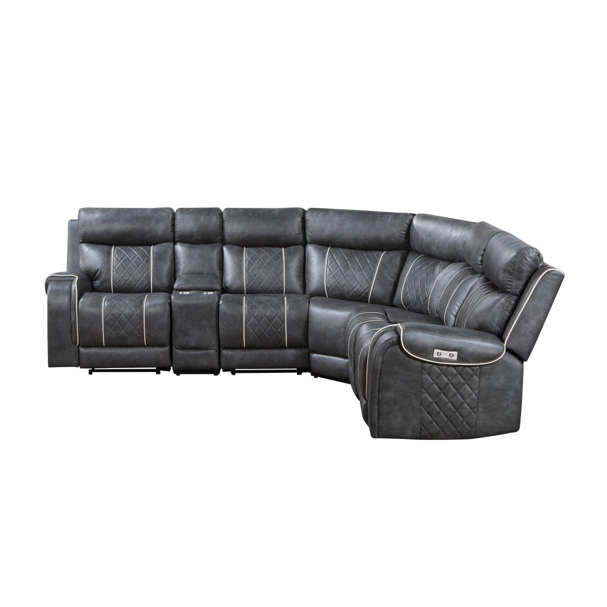 Black leather discount power reclining sectional