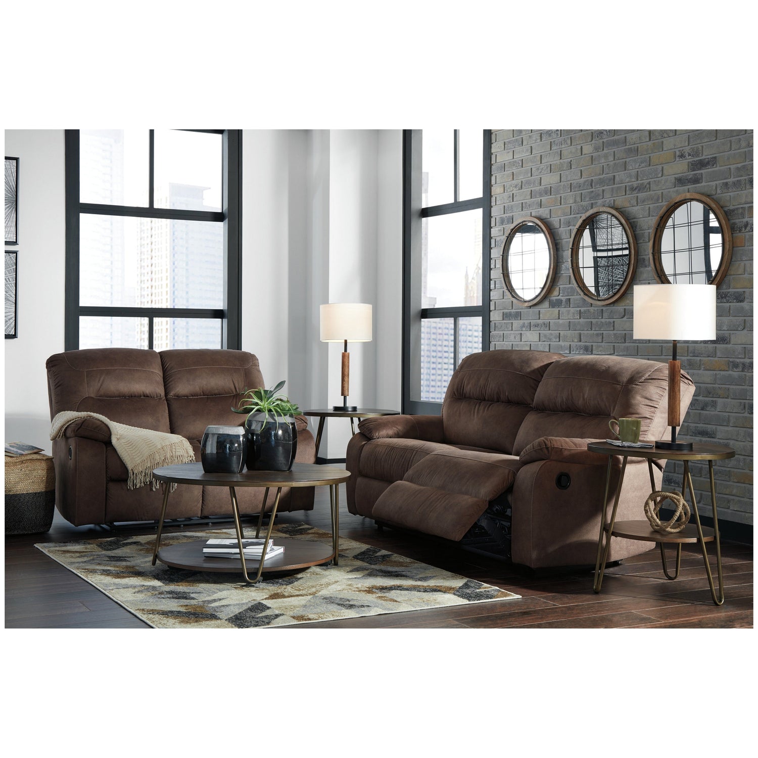 Bolzano Reclining Sofa and Loveseat Ash-93802U1