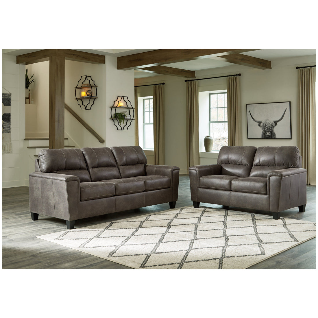 Navi Sofa and Loveseat Ash-94002U1