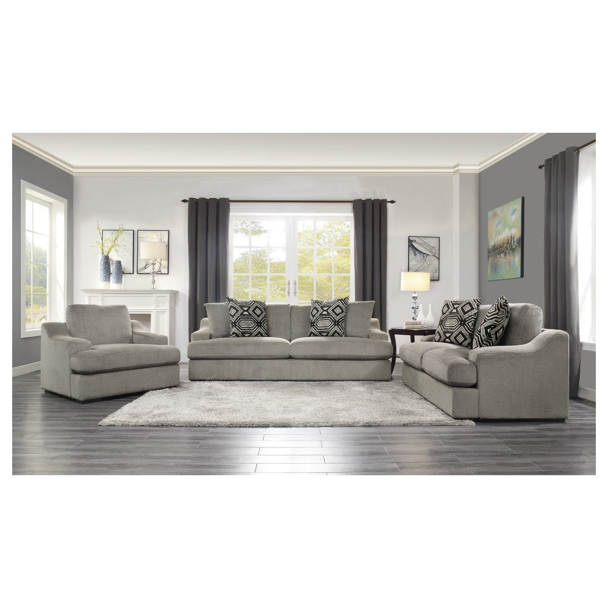 Sofa with 4 Pillows 9404GY-3