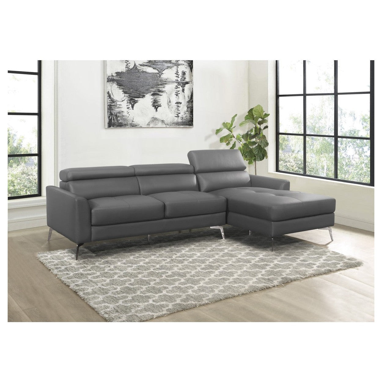 (2)2-Piece Sectional with RAF Chaise 9408DGY*SC