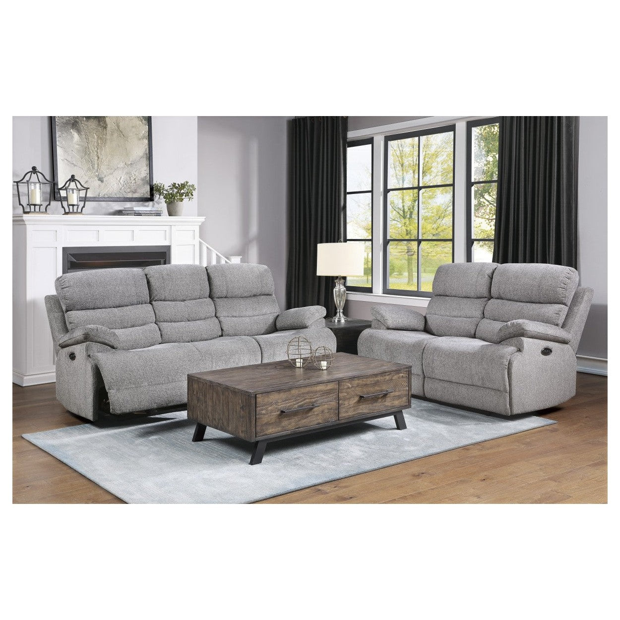 Power Double Reclining Sofa with Power Headrests and USB Port 9422FS-3PWH