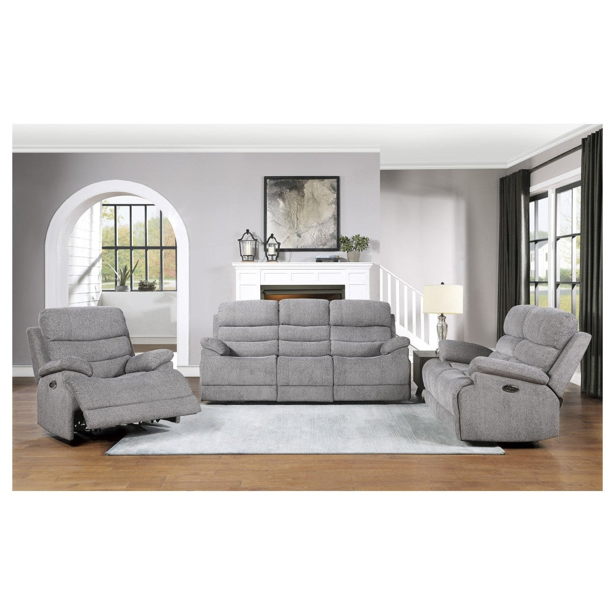 Power Double Reclining Sofa with Power Headrests and USB Port 9422FS-3PWH