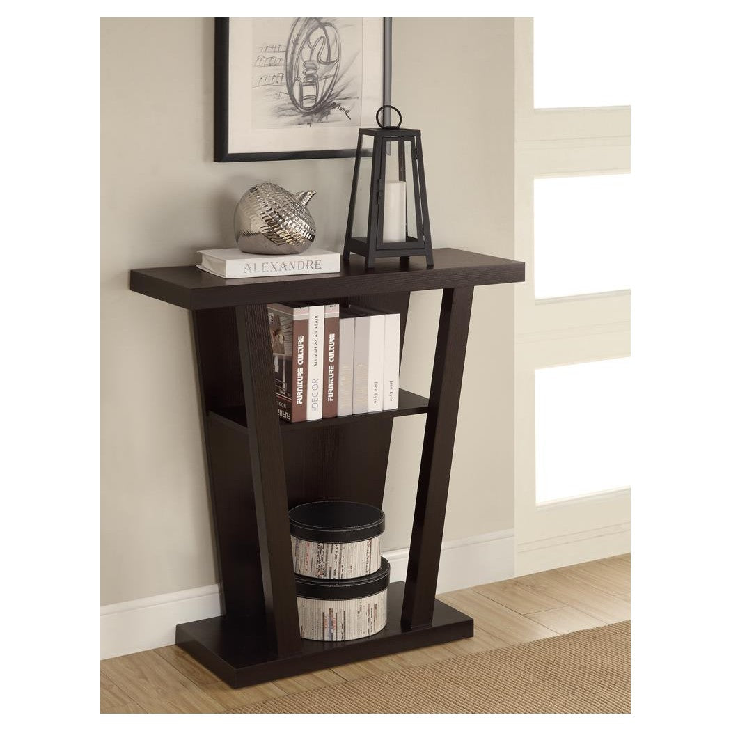 Evanna 2-shelf Console Table Cappuccino 950136