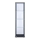 Cyclamen 4-shelf Glass Curio Cabinet Black and Clear 950171