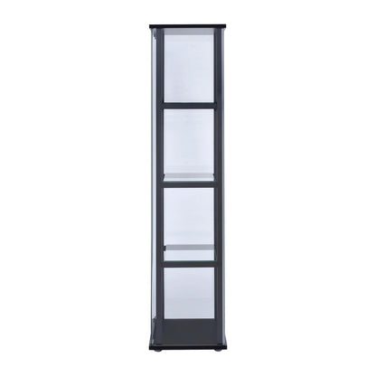 Cyclamen 4-shelf Glass Curio Cabinet Black and Clear 950171