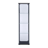 Cyclamen 4-shelf Glass Curio Cabinet Black and Clear 950171