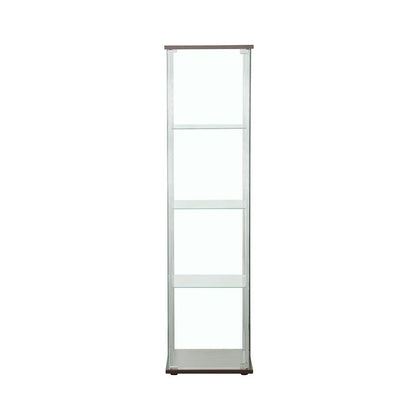 Bellatrix Rectangular 4-shelf Curio Cabinet Cappuccino and Clear 950172