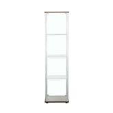 Bellatrix Rectangular 4-shelf Curio Cabinet Cappuccino and Clear 950172