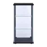 Cyclamen 3-shelf Glass Curio Cabinet Black and Clear 950179