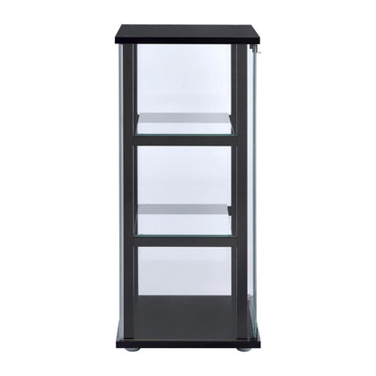 Cyclamen 3-shelf Glass Curio Cabinet Black and Clear 950179