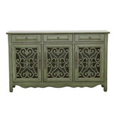 Deserie 3-door Accent Cabinet Antique Green 950357