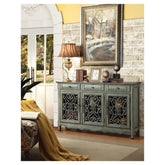 Deserie 3-door Accent Cabinet Antique Green 950357