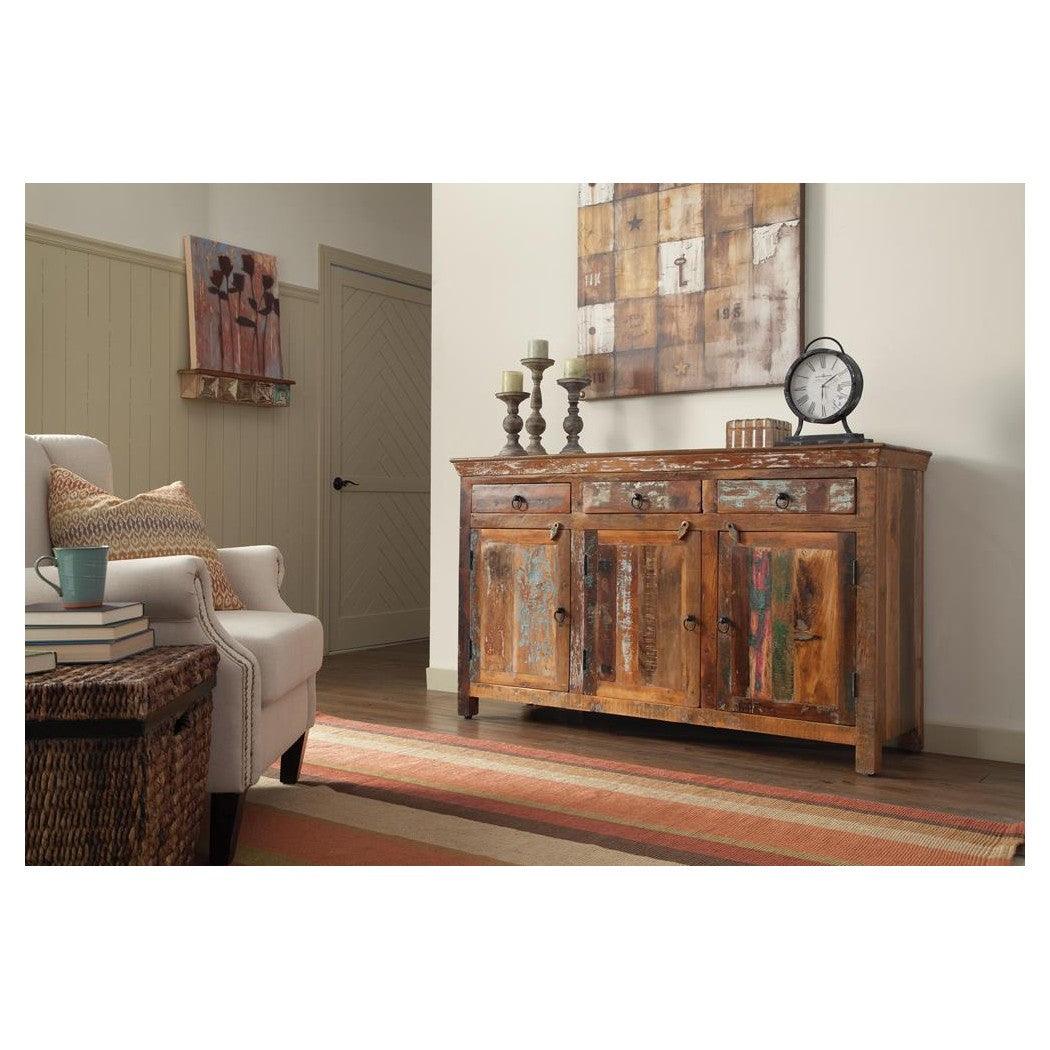 Henry 3-door Accent Cabinet Reclaimed Wood 950367