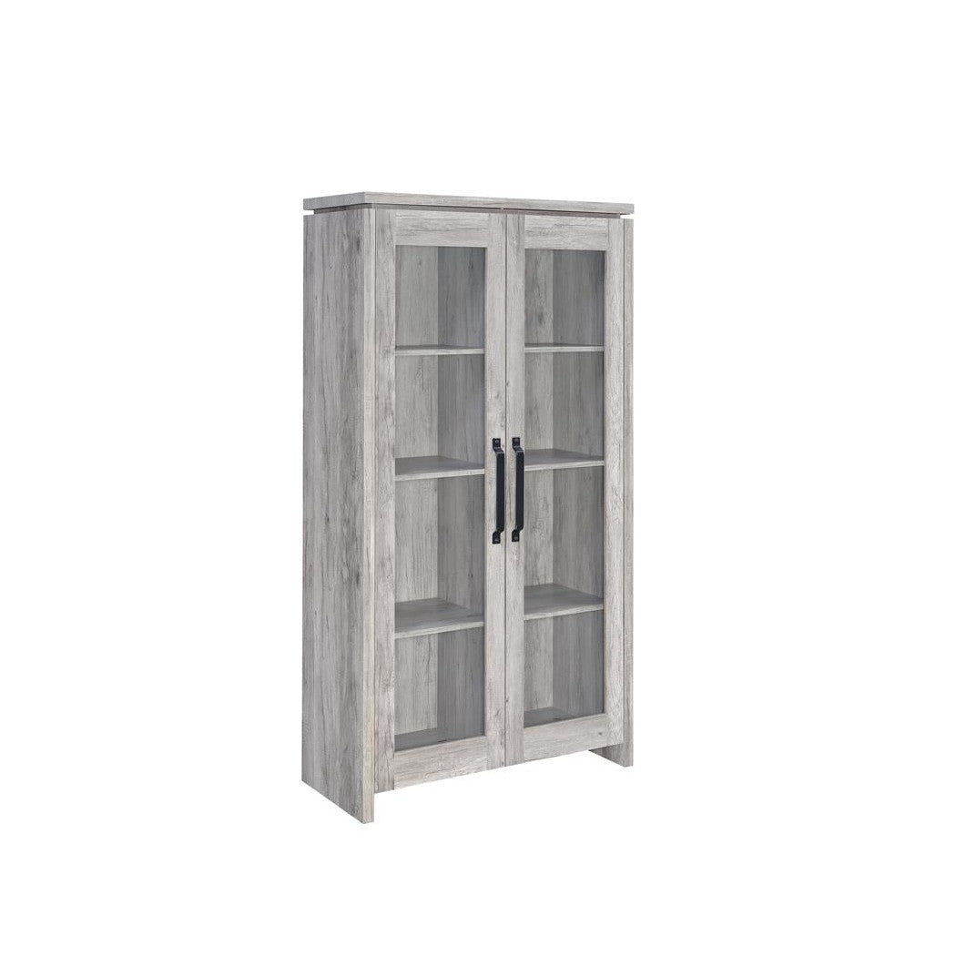 Alejo 2-door Tall Cabinet Grey Driftwood 950783