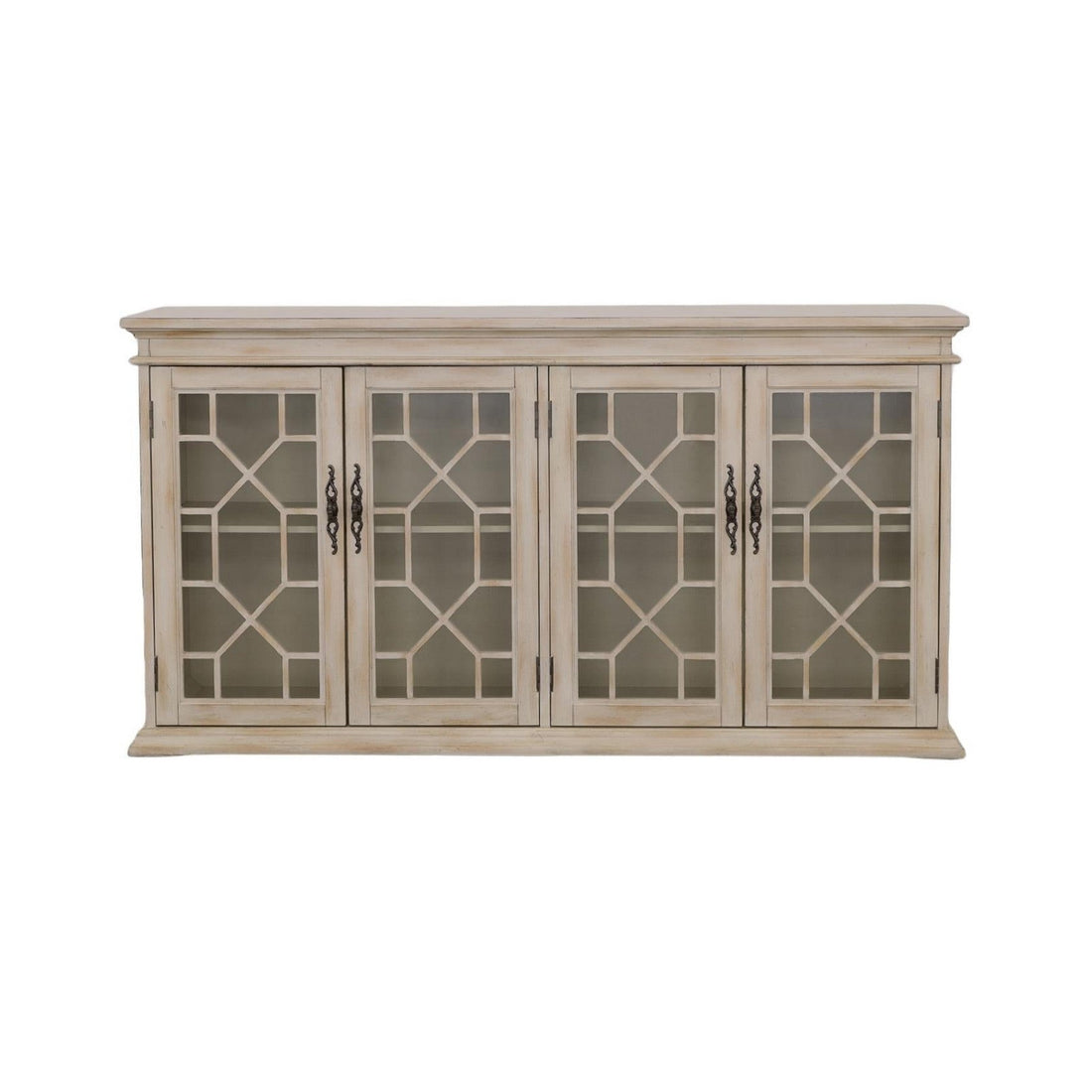 Kiara Glass Door Accent Cabinet Light Honey 950858