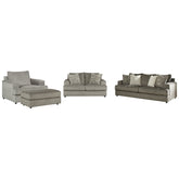 Soletren Sofa and Loveseat with Chair and Ottoman Ash-95103U1