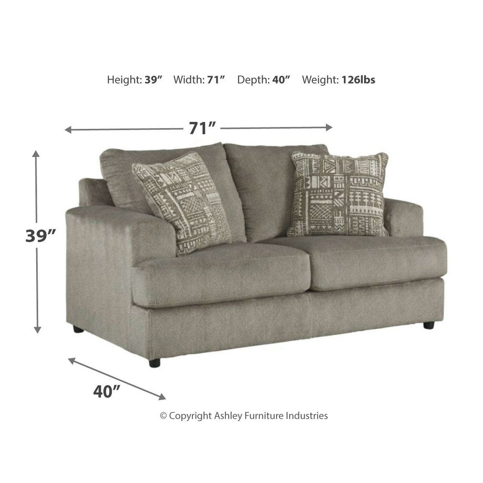 Soletren Sofa and Loveseat with Chair and Ottoman Ash-95103U1