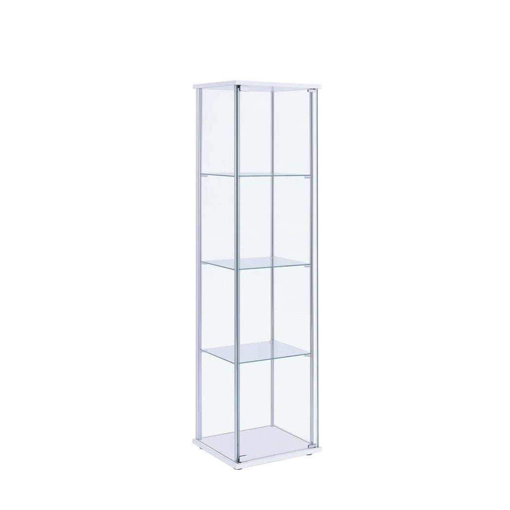 Bellatrix Rectangular 4-shelf Curio Cabinet White and Clear 951072