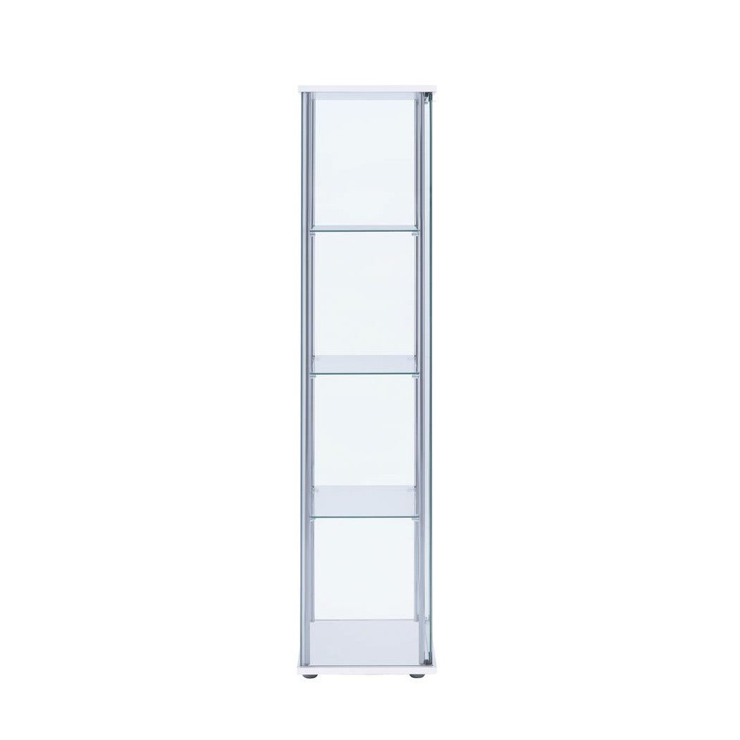 Bellatrix Rectangular 4-shelf Curio Cabinet White and Clear 951072