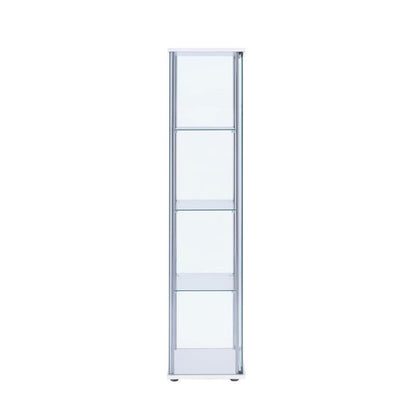 Bellatrix Rectangular 4-shelf Curio Cabinet White and Clear 951072