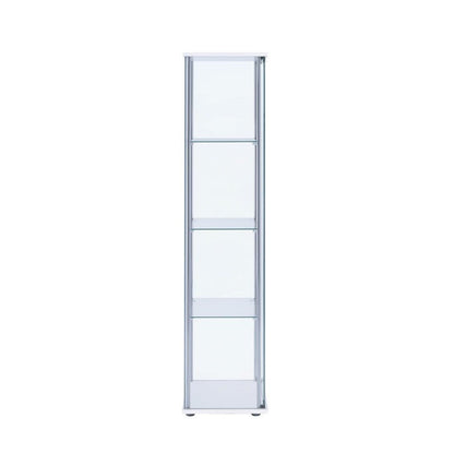 Bellatrix Rectangular 4-shelf Curio Cabinet White and Clear 951072