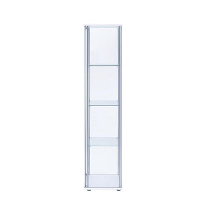 Bellatrix Rectangular 4-shelf Curio Cabinet White and Clear 951072