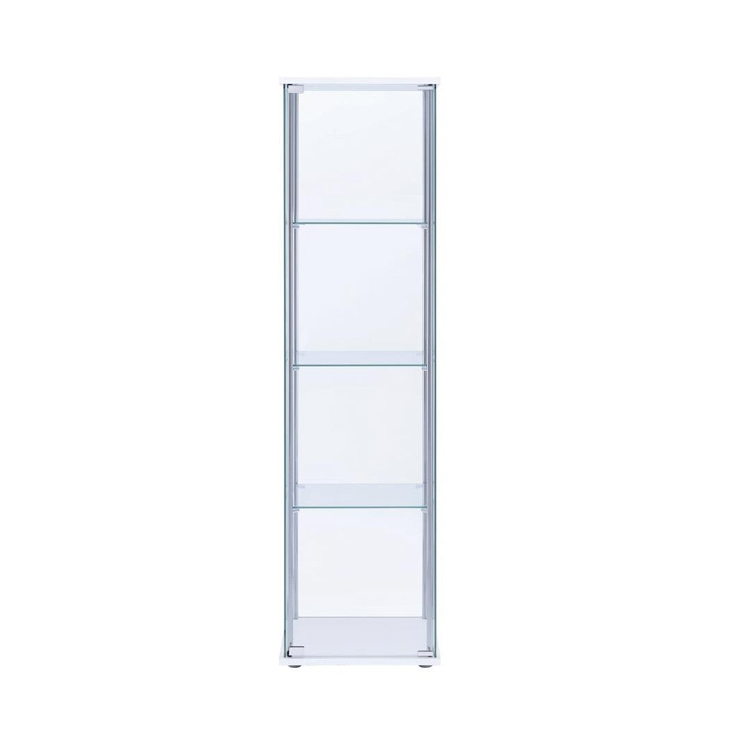 Bellatrix Rectangular 4-shelf Curio Cabinet White and Clear 951072