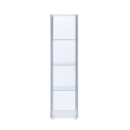 Bellatrix Rectangular 4-shelf Curio Cabinet White and Clear 951072